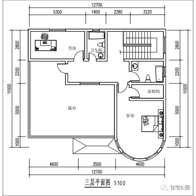 12X11米農(nóng)村3層別墅，落地窗設(shè)計(jì)帶露臺(tái)，30萬(wàn)自建！