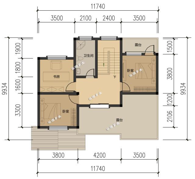 12x10米三層簡歐別墅，樸實的農村住房設計
