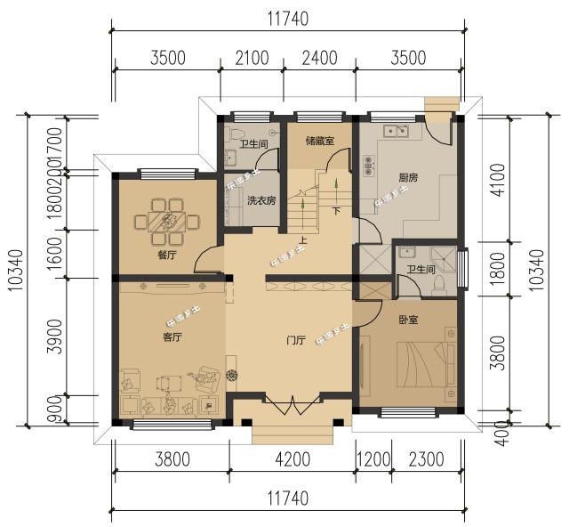 12x10米三層簡歐別墅，樸實的農村住房設計