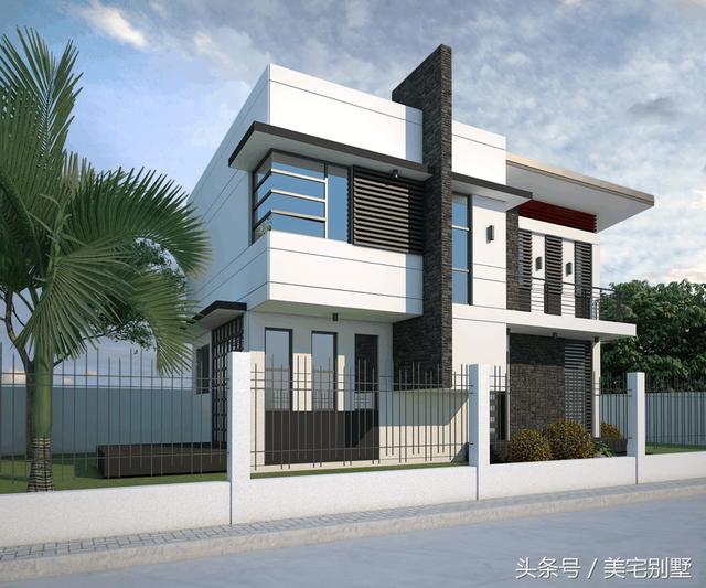 一款現(xiàn)代派二層小別墅，清新適用，您看這款怎么樣？