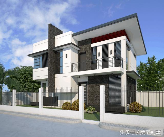 一款現(xiàn)代派二層小別墅，清新適用，您看這款怎么樣？