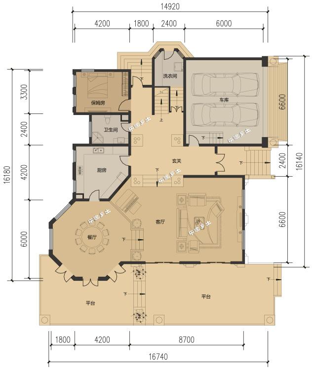 16x17米二層歐式風格別墅設計