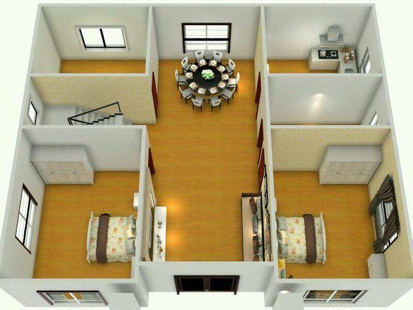 28萬二層鄉(xiāng)村別墅戶型圖，這個(gè)室內(nèi)設(shè)計(jì)合理嗎