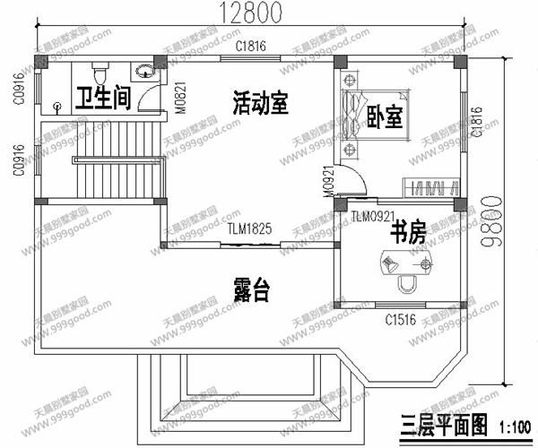 農(nóng)村自建三層田園別墅，18.8X9.8米別墅設(shè)計圖帶獨立廚房