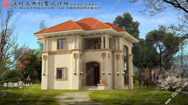 別墅外觀設(shè)計(jì)大全首層101平方米圖紙編號(hào)A157