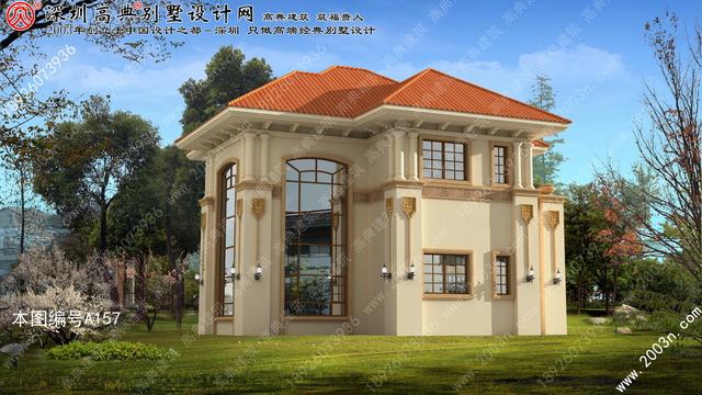 別墅外觀設(shè)計(jì)大全首層101平方米圖紙編號(hào)A157