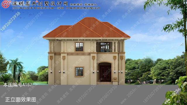 別墅外觀設(shè)計(jì)大全首層101平方米圖紙編號(hào)A157