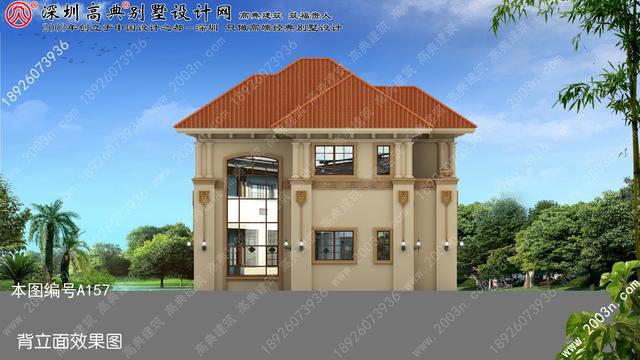 別墅外觀設(shè)計(jì)大全首層101平方米圖紙編號(hào)A157