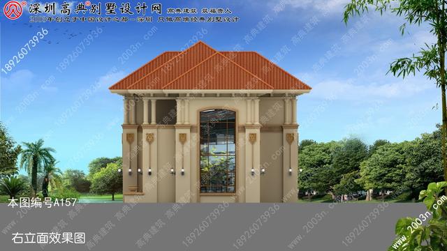 別墅外觀設(shè)計(jì)大全首層101平方米圖紙編號(hào)A157