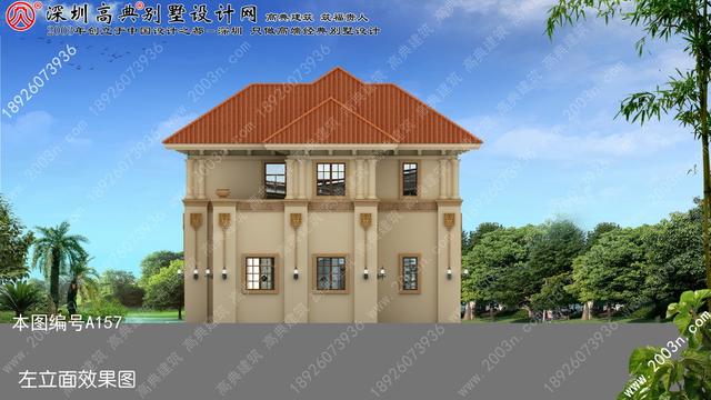 別墅外觀設(shè)計(jì)大全首層101平方米圖紙編號(hào)A157
