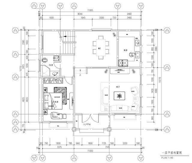 23萬(wàn)農(nóng)村獨(dú)棟三層豪華小別墅11x10米設(shè)計(jì)圖