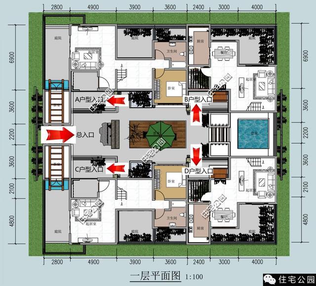 兄弟和睦建雙拼小院，從外面看根本看不出是兩戶人家！