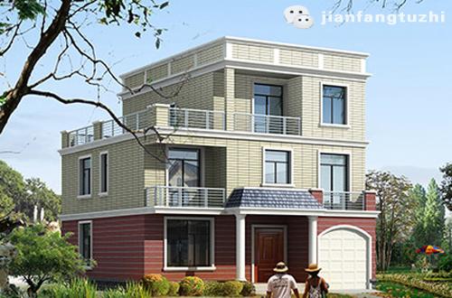 三層平屋頂自建房設(shè)計(jì)圖，簡(jiǎn)單易建35萬3廳6室4衛(wèi)小戶型帶車庫臥室套間