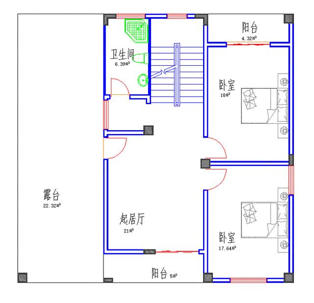 三層平屋頂別墅圖設計圖，簡單易建30萬搞定