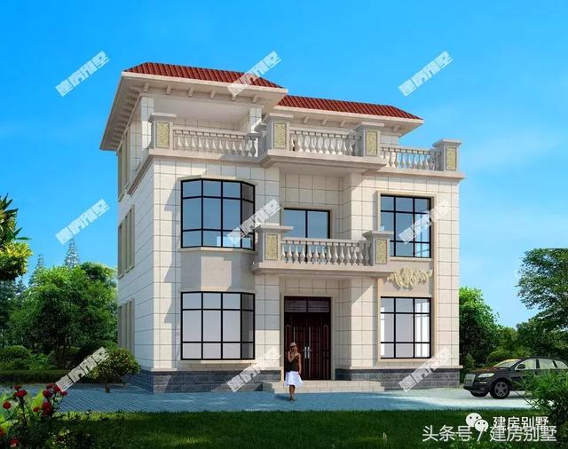 帶飄窗和大露臺(tái)的三層簡(jiǎn)約別墅圖，這么好的房子讓你無(wú)可挑剔