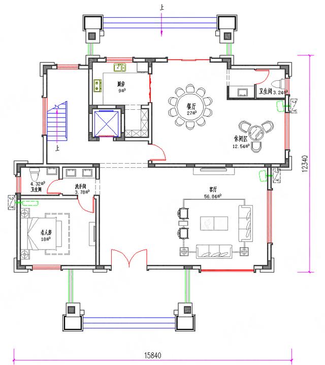 三層170㎡2廳7臥帶落地窗豪華套間， 全套水電結(jié)構(gòu)施工圖