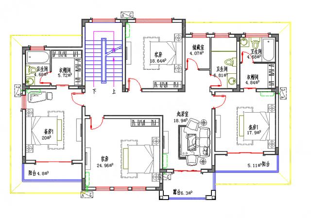 多功能別墅施工圖 全套45萬17×11三層2廳8室7衛(wèi)帶多儲(chǔ)藏室套間多陽臺(tái) 夢(mèng)想中的房子