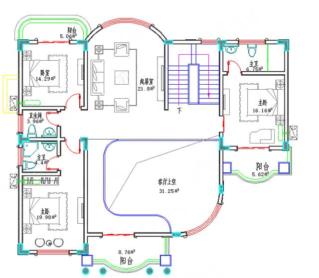 全套Cad復(fù)式四層豪華歐式城堡別墅施工圖，外觀大氣，你想要的應(yīng)有盡有