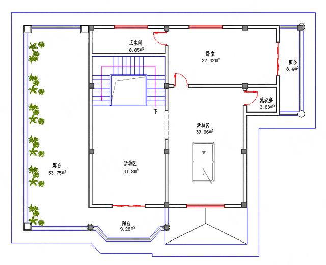 多功能三層復(fù)式別墅施工圖，露臺(tái)車庫(kù)堂屋品茶區(qū)活動(dòng)區(qū)套間一應(yīng)俱全