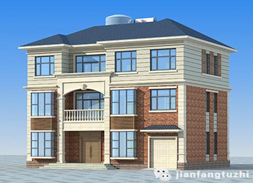 三層農(nóng)村自建房設(shè)計(jì)圖外觀簡(jiǎn)約時(shí)尚施工簡(jiǎn)單，有多個(gè)飄窗帶車庫主臥套間