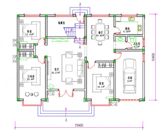 三層農(nóng)村自建房設(shè)計(jì)圖外觀簡(jiǎn)約時(shí)尚施工簡(jiǎn)單，有多個(gè)飄窗帶車庫主臥套間