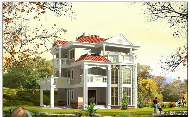 三層農(nóng)村別墅設(shè)計(jì)圖效果圖 完整自建房圖紙