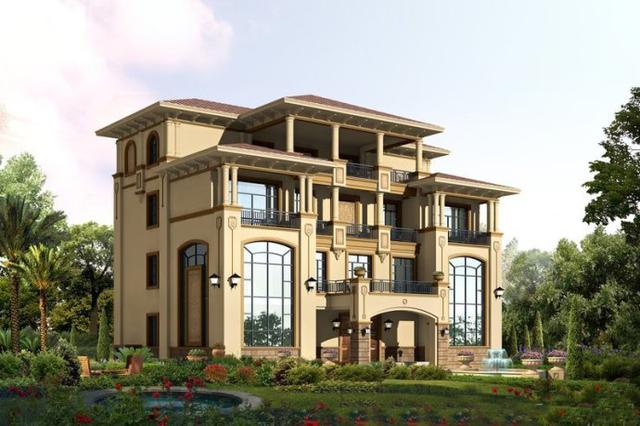 村長(zhǎng)家的豪華歐式別墅，和鄰居家的土別墅真是沒(méi)法比！圖紙齊全！