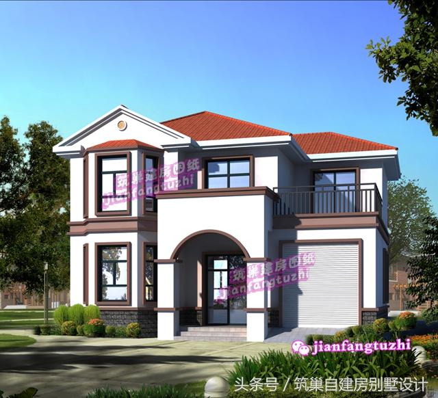 中西結(jié)合二層別墅設(shè)計(jì)圖，造價(jià)25萬，戶型實(shí)用布局完美適合農(nóng)村