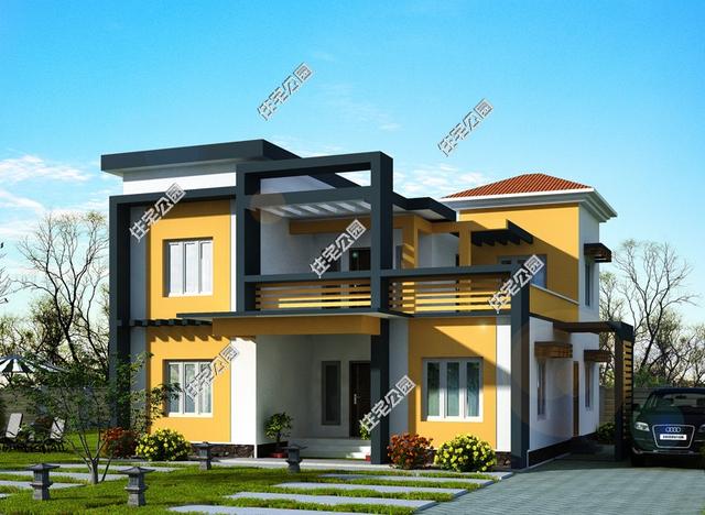 新農(nóng)村別墅戶型11X11米，90后最愛現(xiàn)代戶型，含平面圖