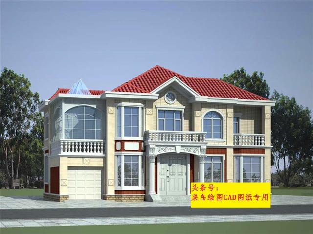 25萬建2層別墅！帶獅面羅馬柱，封閉玻璃露臺，飄窗臺，車庫