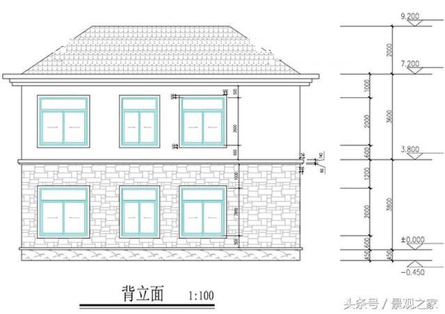 鄉(xiāng)村二層別墅設(shè)計(jì)圖，含外觀效果圖