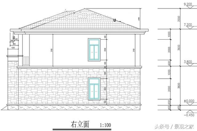 鄉(xiāng)村二層別墅設(shè)計(jì)圖，含外觀效果圖