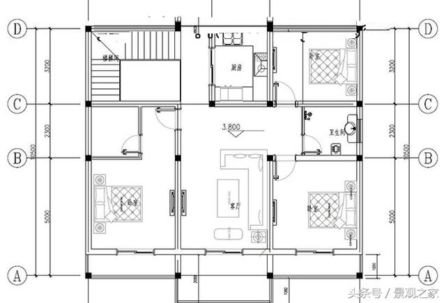鄉(xiāng)村二層別墅設(shè)計(jì)圖，含外觀效果圖