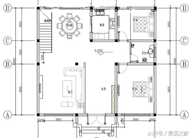 鄉(xiāng)村二層別墅設(shè)計(jì)圖，含外觀效果圖