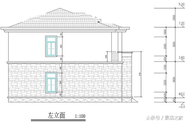 鄉(xiāng)村二層別墅設(shè)計(jì)圖，含外觀效果圖