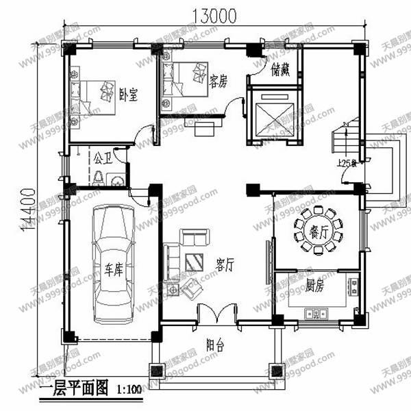 13X14.4米別墅設(shè)計(jì)圖，6層設(shè)計(jì)，農(nóng)村自建房也能高大上！