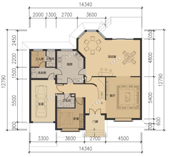 14.3x12.8米二層歐式別墅設(shè)計(jì)