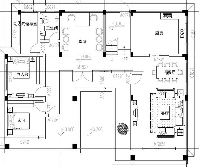 農(nóng)村3合院戶型16.5X12.5米，有堂屋，這才是農(nóng)村別墅！
