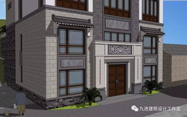 隱在山嶺川谷之中的徽式新民宅，雙大門高低層豪華休閑別墅