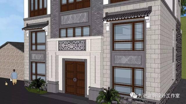 隱在山嶺川谷之中的徽式新民宅，雙大門高低層豪華休閑別墅