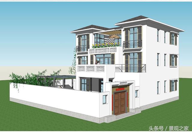 新農(nóng)村自建房別墅圖紙 帶效果圖平面圖