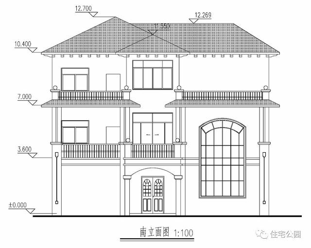 12X14米三層田園歐式別墅，旋轉(zhuǎn)樓梯帶大露臺(tái)，好看又實(shí)用！