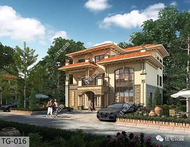 12X14米三層田園歐式別墅，旋轉(zhuǎn)樓梯帶大露臺(tái)，好看又實(shí)用！