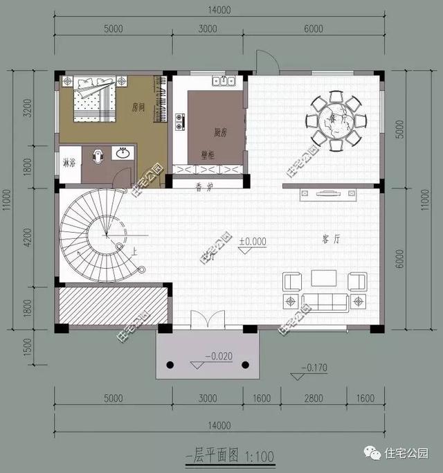 12X14米三層田園歐式別墅，旋轉(zhuǎn)樓梯帶大露臺(tái)，好看又實(shí)用！