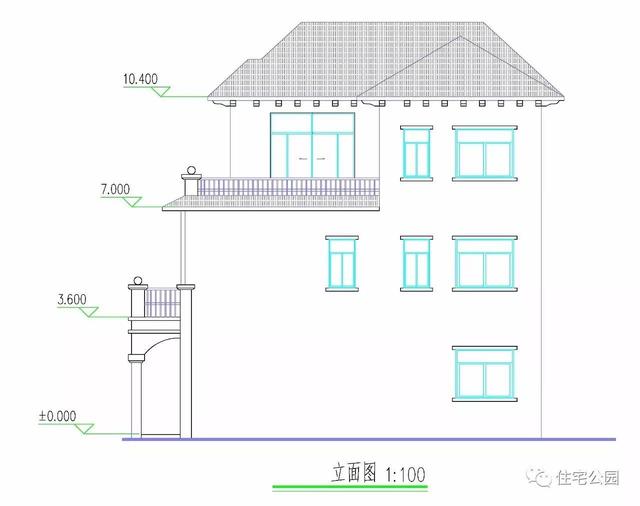 12X14米三層田園歐式別墅，旋轉(zhuǎn)樓梯帶大露臺(tái)，好看又實(shí)用！