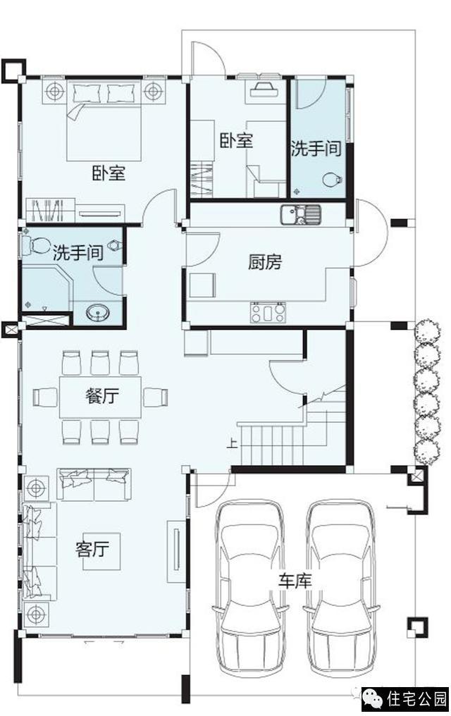 2層別墅戶型，5室2廳，雙車庫