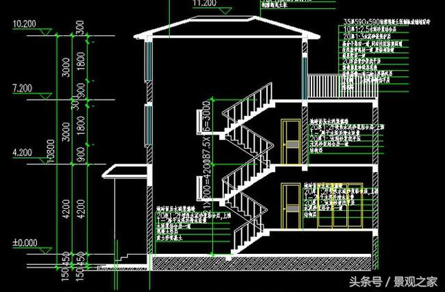 帶車庫三層房屋設(shè)計(jì)圖紙，新農(nóng)村自建房屋