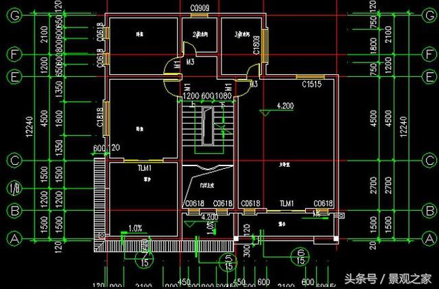 帶車庫三層房屋設(shè)計(jì)圖紙，新農(nóng)村自建房屋