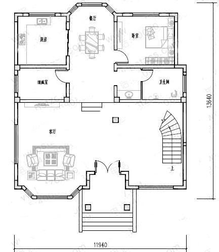 11.94×13.64豪華自建房，能建個這樣的房子人生圓滿了