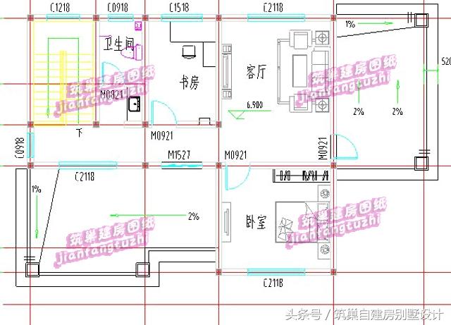 帶車庫磚混結(jié)構(gòu)三層農(nóng)村自建房別墅效果圖建筑圖，戶型簡約不簡單